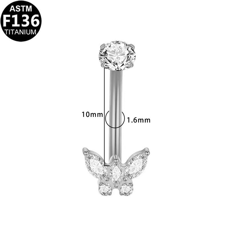 Bauchnabelpiercing aus TITAN mit Schmetterlings Motiv