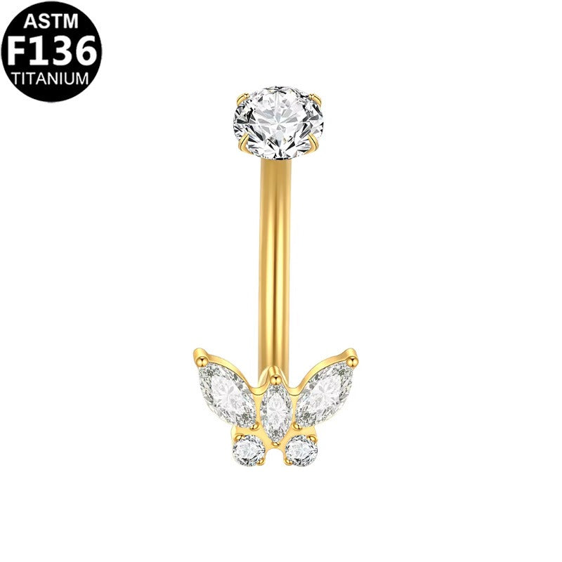 Bauchnabelpiercing aus TITAN mit Schmetterlings Motiv