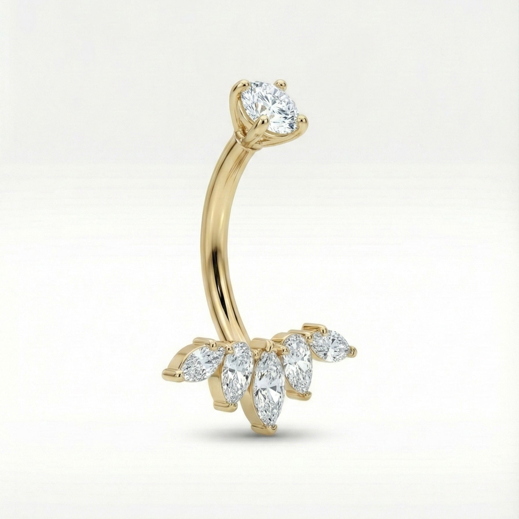 Bauchnabelpiercing aus TITAN mit Kristalltropfen