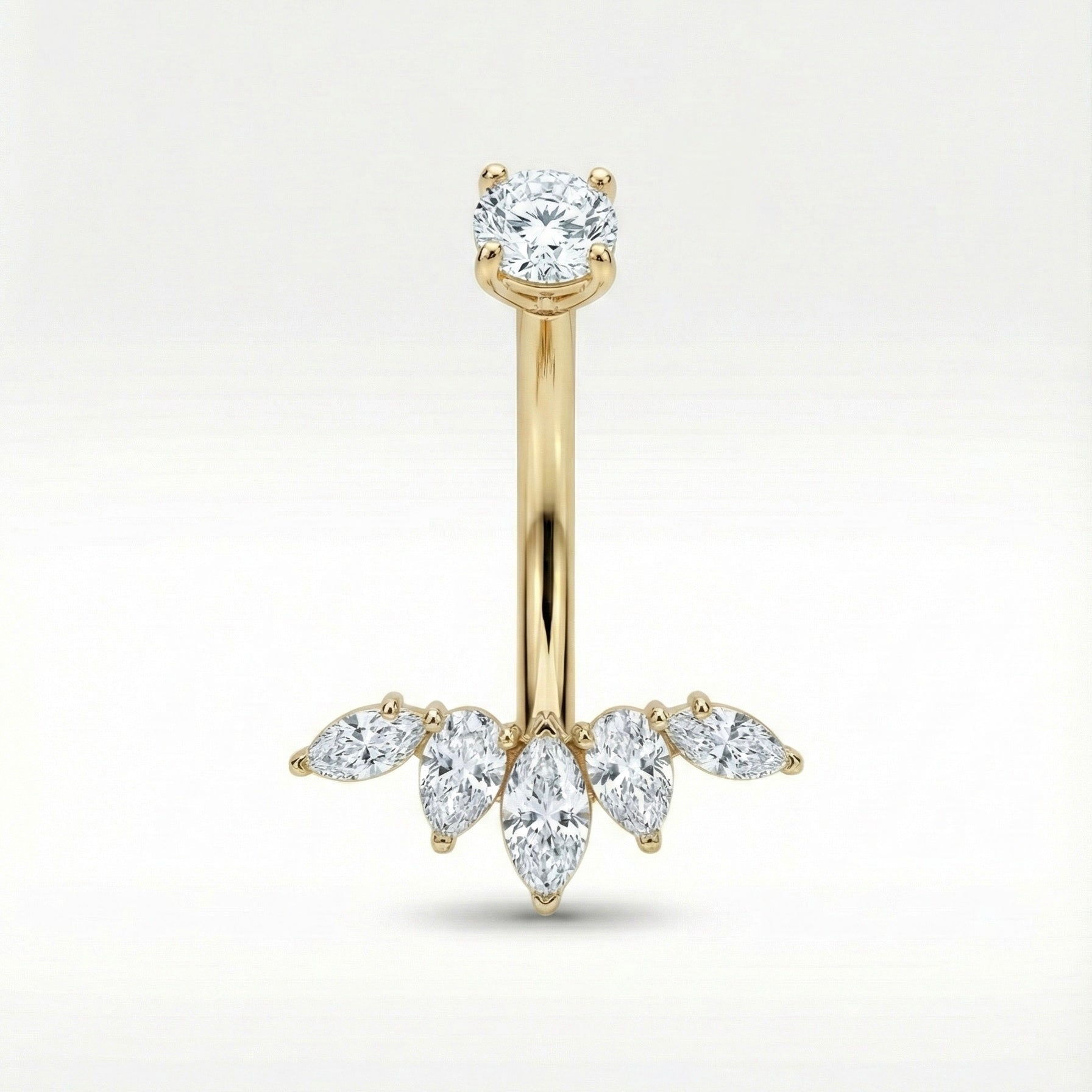 Bauchnabelpiercing aus TITAN mit Kristalltropfen