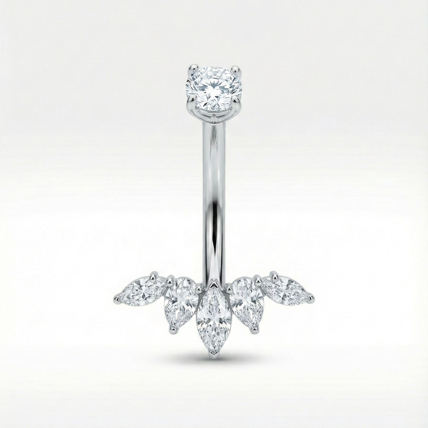 Bauchnabelpiercing aus TITAN mit Kristalltropfen