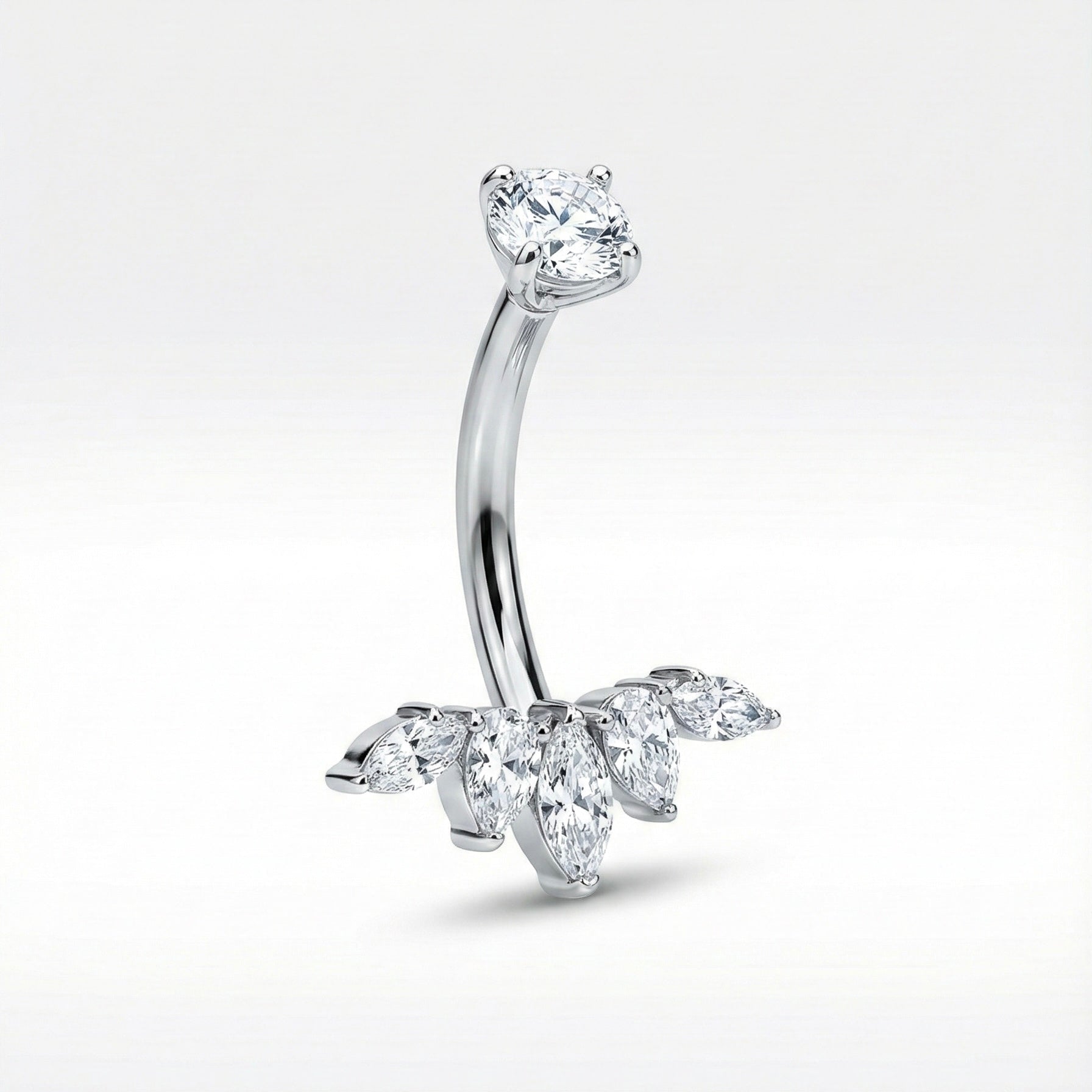 Bauchnabelpiercing aus TITAN mit Kristalltropfen