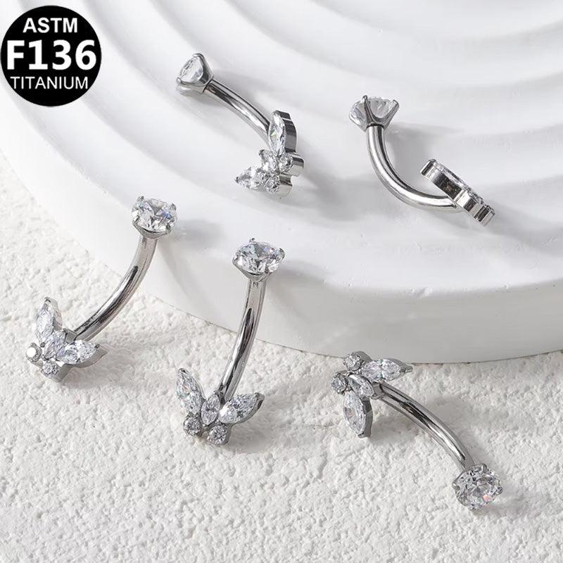 Bauchnabelpiercing aus TITAN mit Schmetterlings Motiv