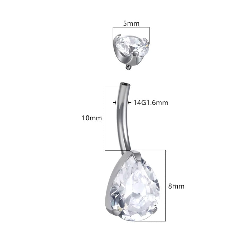 Bauchnabelpiercing Titan Bananabell mit Tropfen