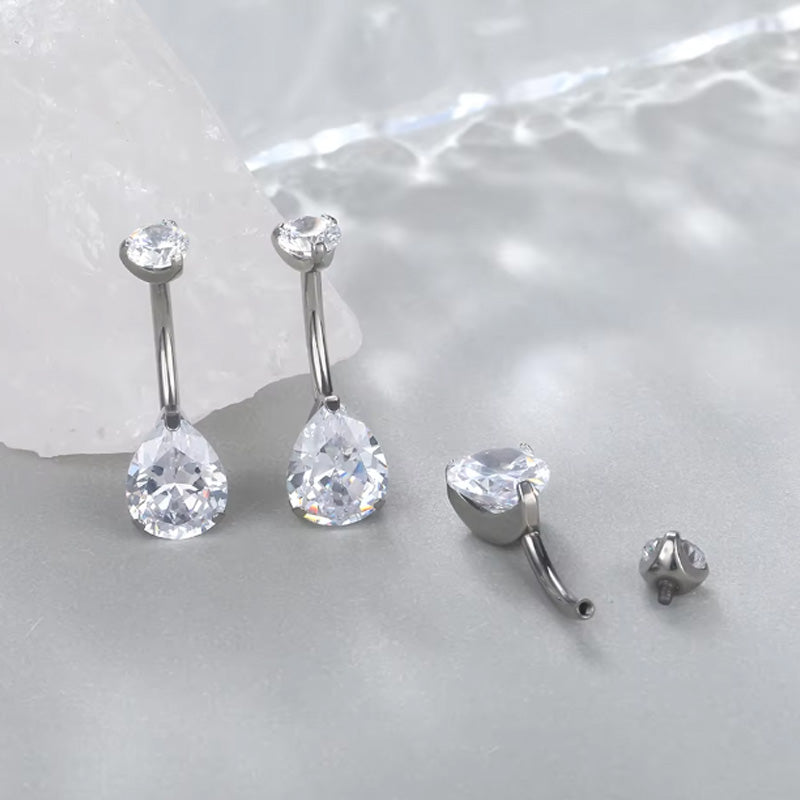 Bauchnabelpiercing Titan Bananabell mit Tropfen