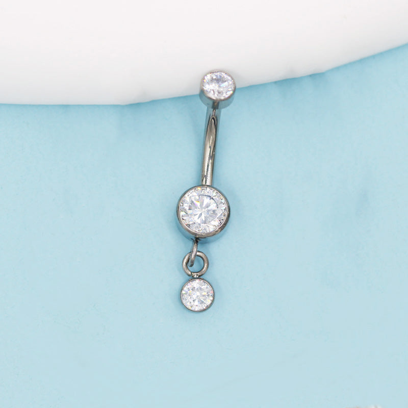 Bauchnabelpiercing Bananabell Titan Zirkonia Zargen-Drop