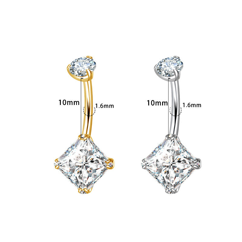 Bauchnabel Titan Bananabell Quadrat-Kristall