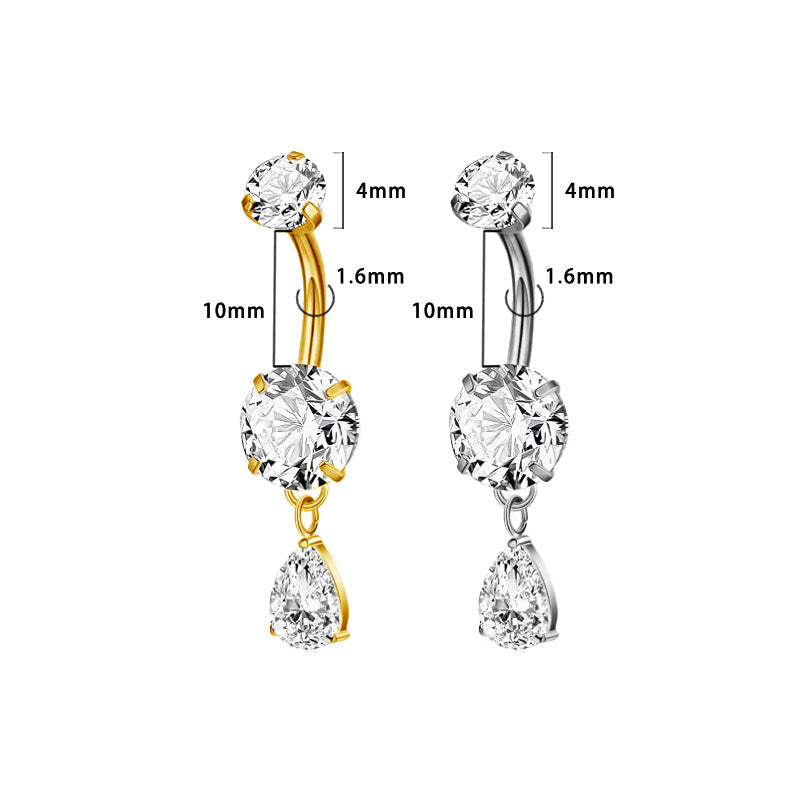 Bauchnabel Titan Bananabell Doppel-Kristall Tropfen