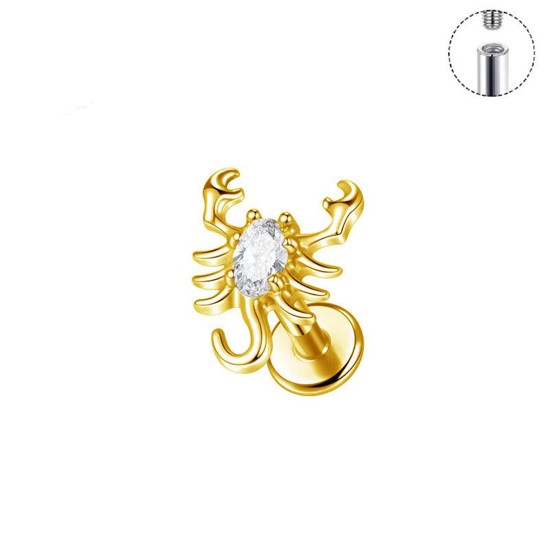 Labret aus Titan mit Skorpion Design